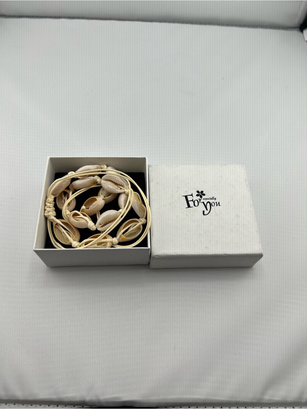 Natural Cowrie Sea Shell Necklace Cream Cord Beach Boho Boxed Gift